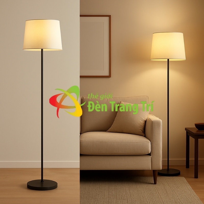 Đèn cây đứng trang trí phòng khách đẹp