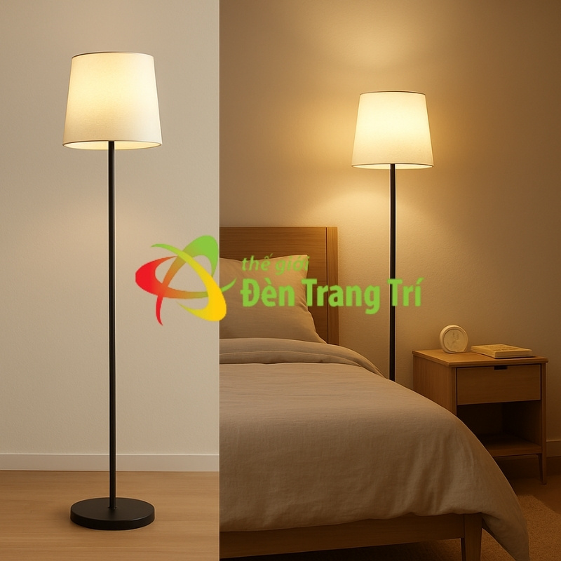 Đèn cây đứng trang trí phòng ngủ đẹp