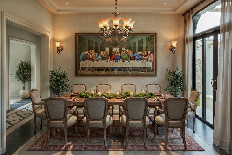 Đèn chùm cổ điển cho bàn ăn