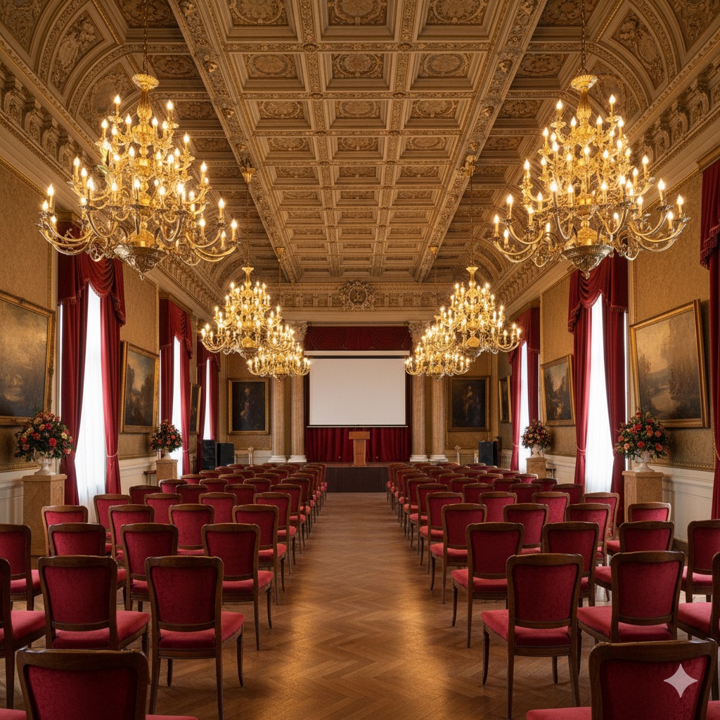 Đèn chùm đồng trang trí hội trường lớn