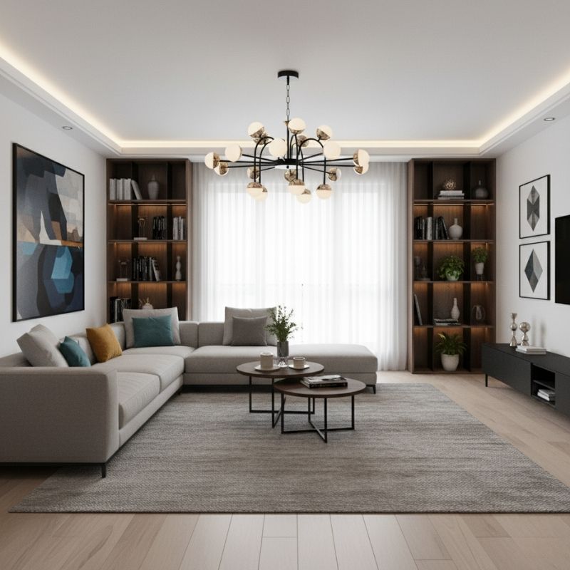 Đèn Chùm Hiện Đại Trang Trí Phòng Khách căn Hộ Chung Cư