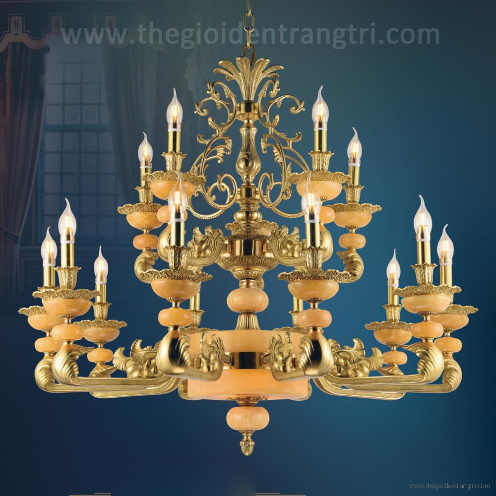 đèn chùm đồng nguyên chất, đèn chùm đồng cao cấp