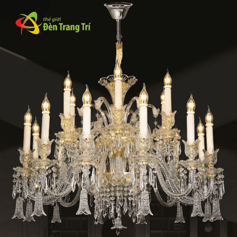 Đèn Chùm Pha Lê Nến Phong Cách Baccarat CNQT403