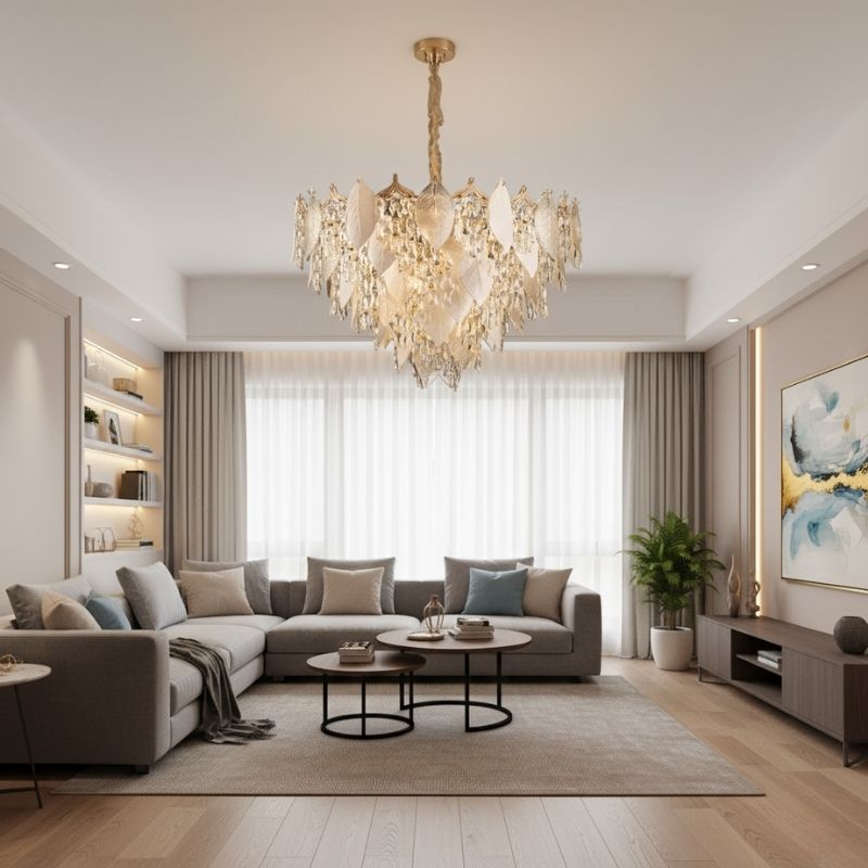 Đèn Chùm Pha lê cao cấp trang Trí Phòng Khách Đẹp