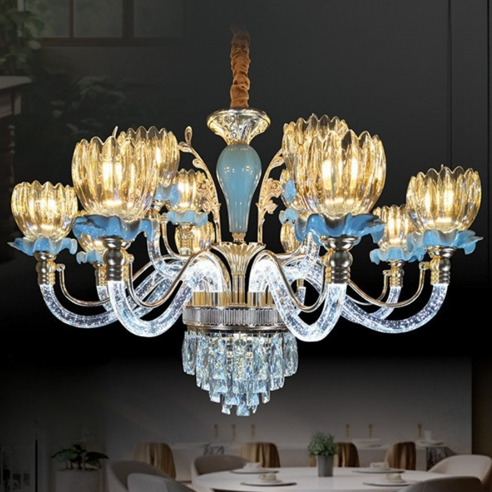 Đèn Chùm Pha Lê Nến Trang Trí Phòng Khách Đẹp CN8305-12