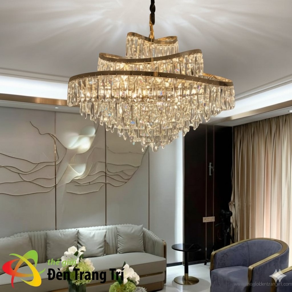 Đèn chùm pha lê phòng khách TPL691T650