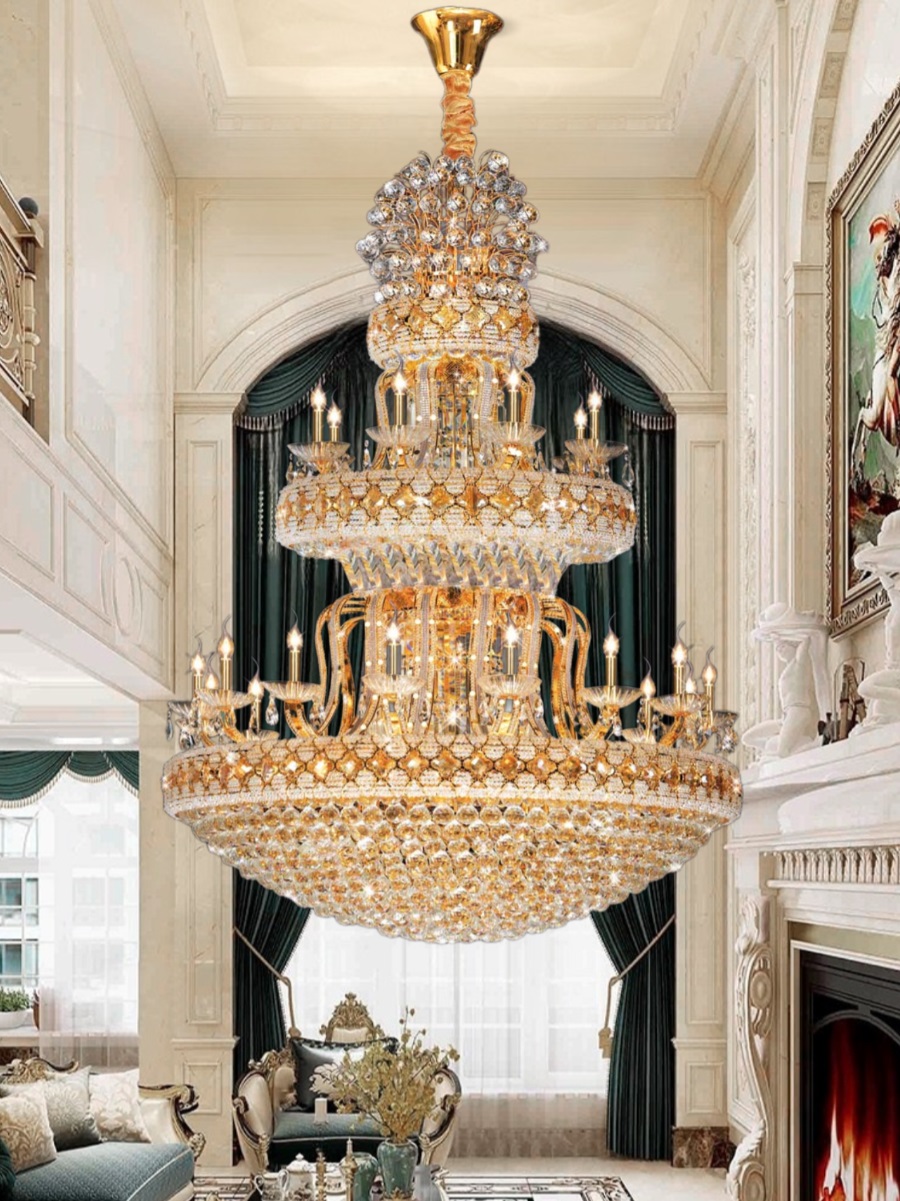 Đèn chùm pha lê trang trí thông tầng phòng khách biệt thự NC8006-24