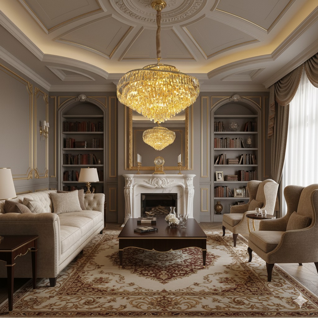 Đèn chùm pha lê phòng khách sang trọng