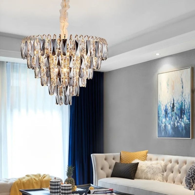 Đèn Chùm Pha Lê Trang Trí Phòng Khách Đẹp E2-161