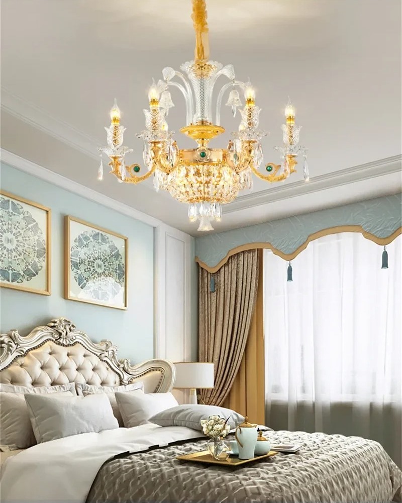 Đèn Chùm Pha Lê Trung Quốc Trang Trí Phòng Ngủ