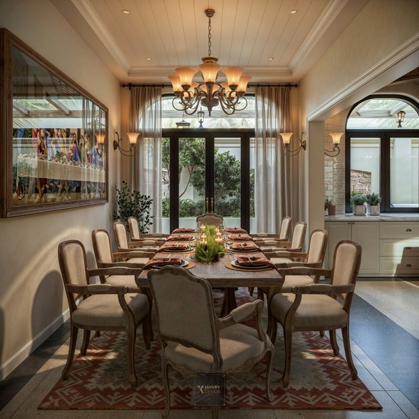 Đèn chùm sang trọng cho phòng ăn biệt thự