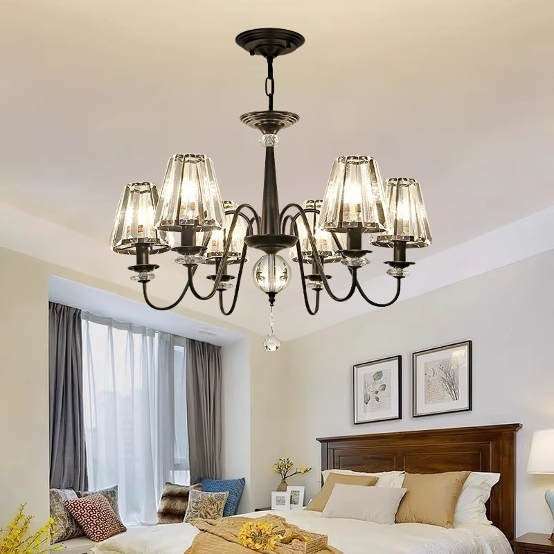 Đèn chùm phong cách Indochine trang trí phòng ngủ