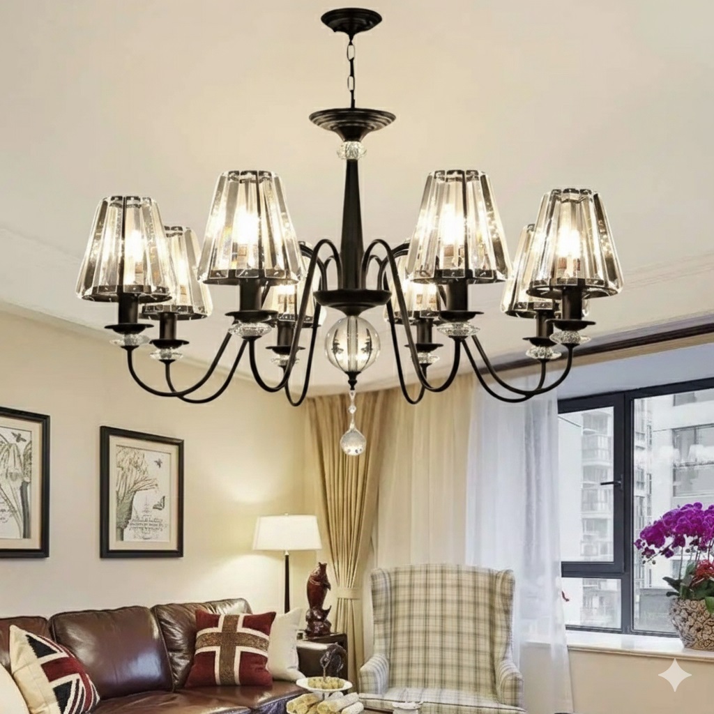 đèn chùm trang trí phòng khách