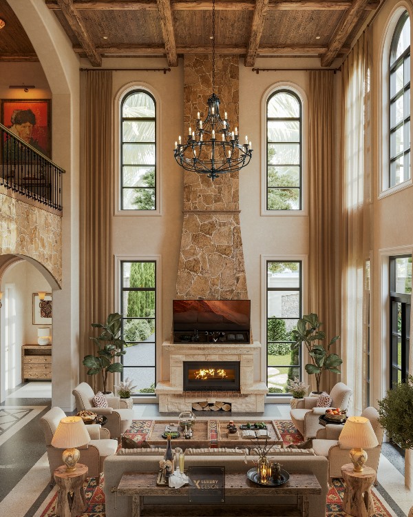 Đèn chùm sắt cho không gian thông tầng