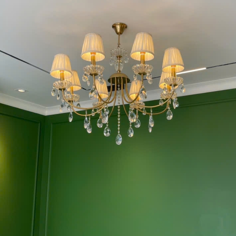 Đèn chùm tân cổ điển CNQT418 - ánh sáng thực tế