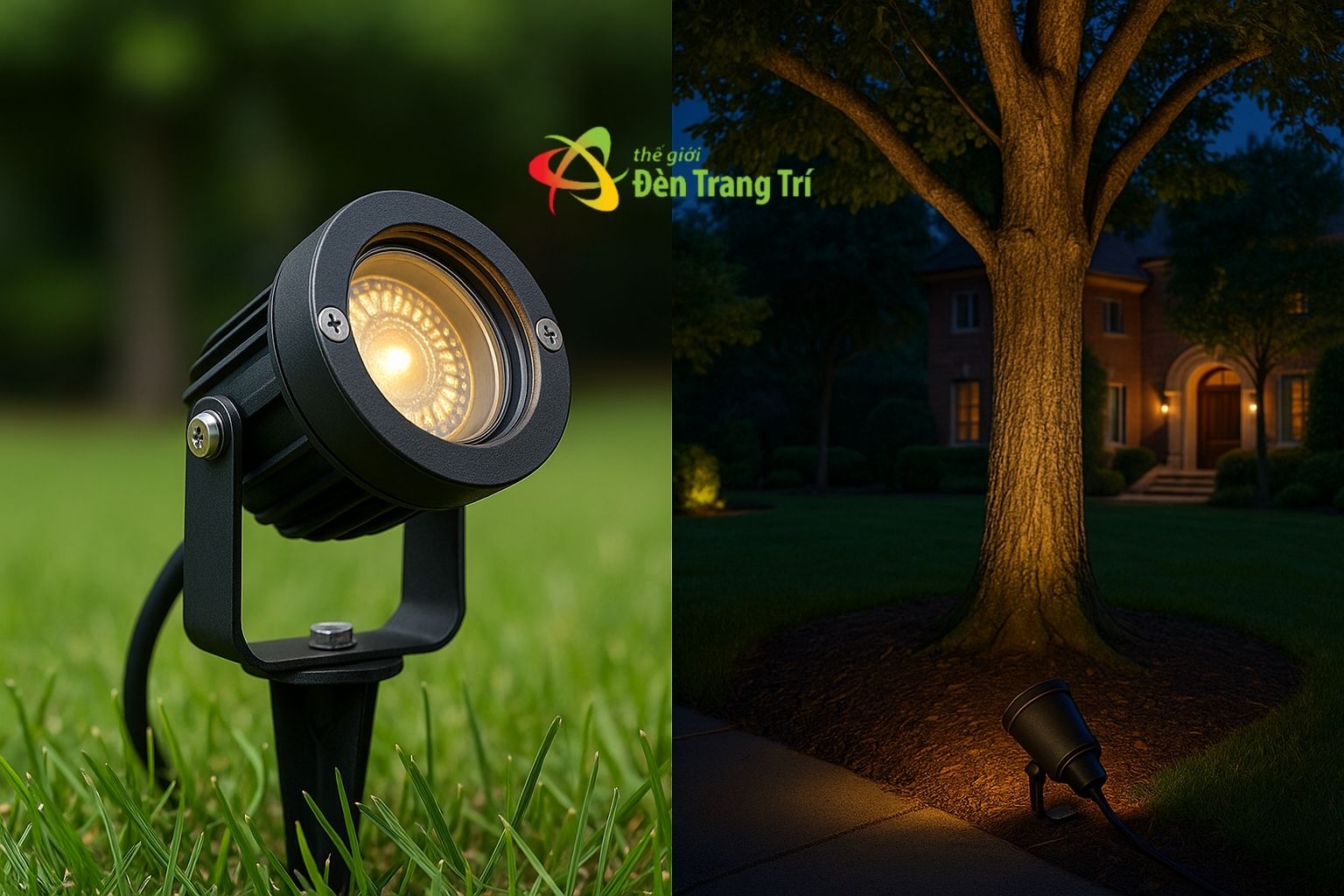 Đèn LED chiếu cây sân vườn ngoài trời