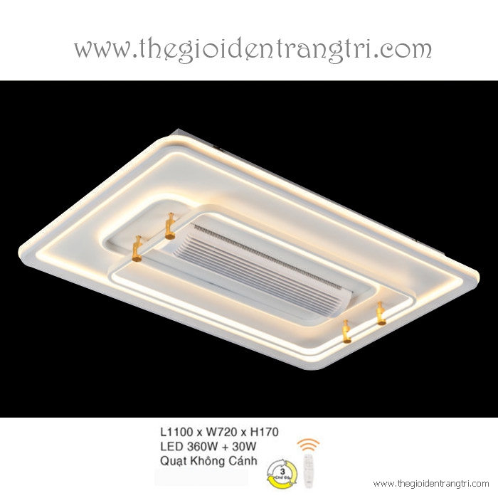 Đèn quạt trần không cánh hình chữ nhật