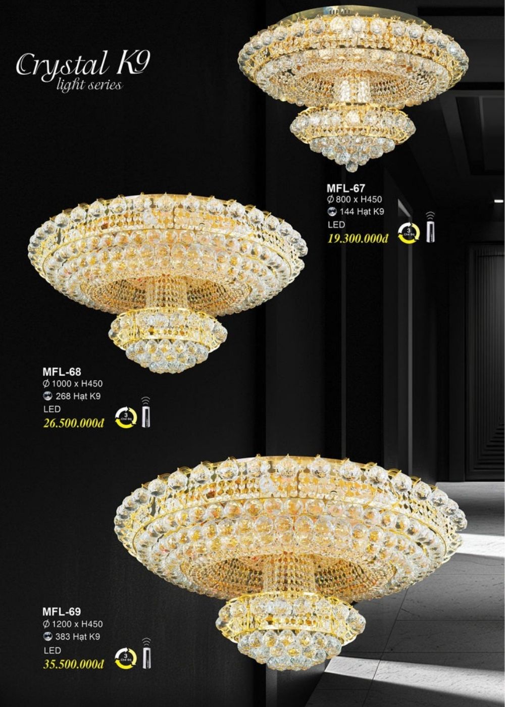 Đèn Mâm Pha Lê Cổ Điển