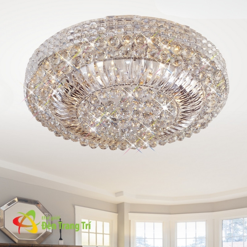 Đèn mâm pha lê tròn