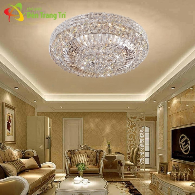 Đèn mâm pha lê ốp trần đẹp