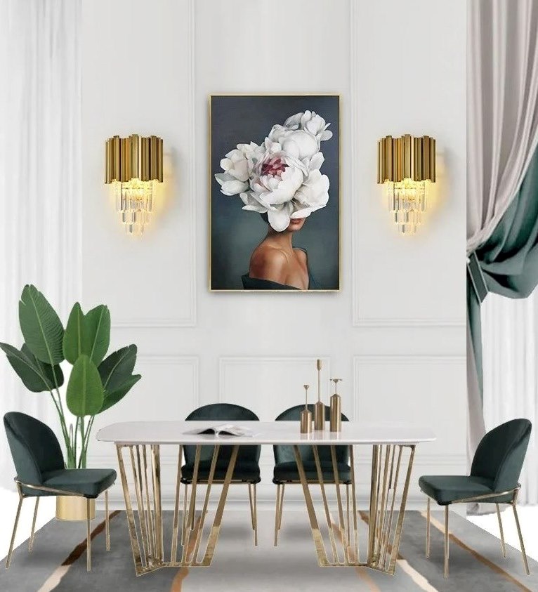 Đ&egrave;n ốp tường pha l&ecirc; trang tr&iacute; ph&ograve;ng kh&aacute;ch