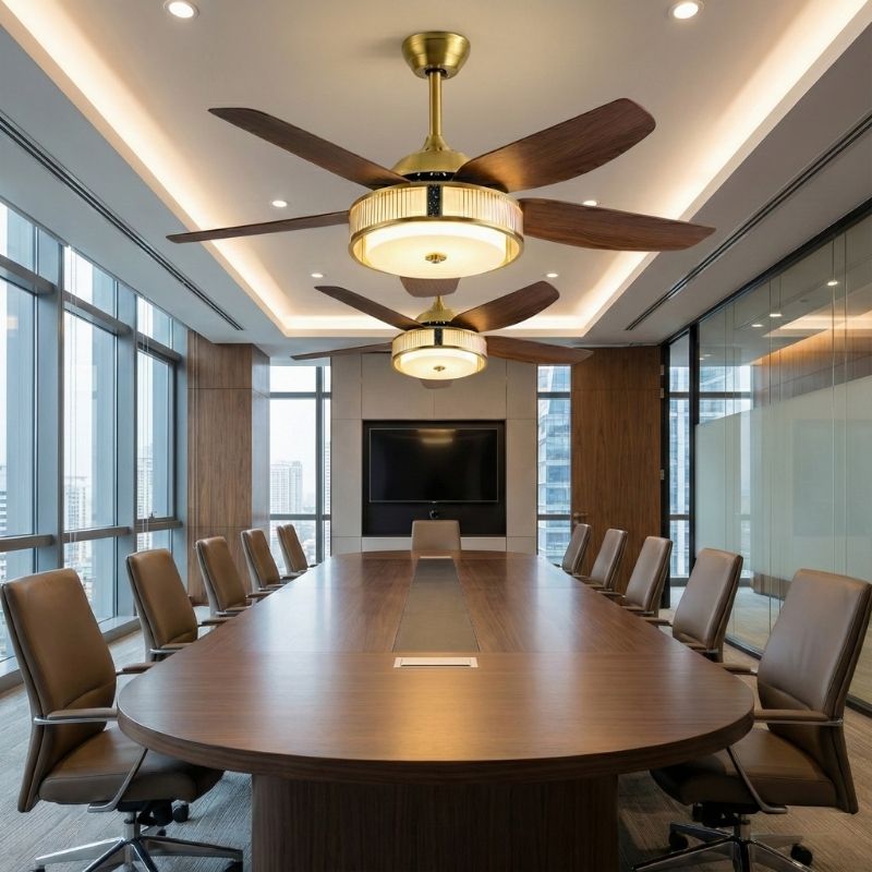 Đèn Quạt Trần 5 Cánh Nhựa Trang Trí Phòng Họp DQ6173