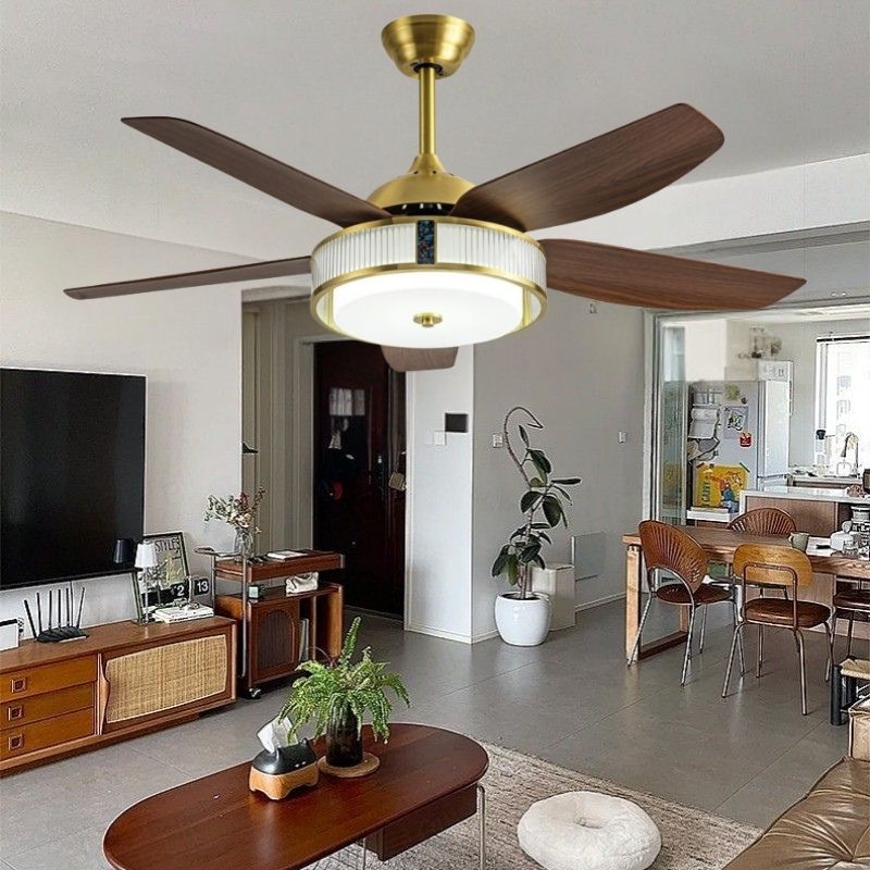 Đèn Quạt Trần 5 Cánh Nhựa Trang Trí Phòng Khách DQ6173