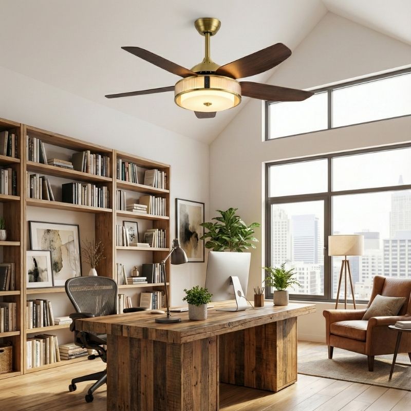 Đèn Quạt Trần 5 Cánh Nhựa Trang Trí Phòng Làm Việc DQ6173