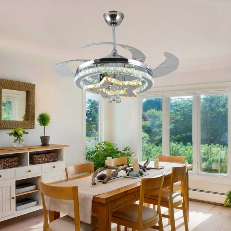 Quạt trần đèn trang trí cánh xếp