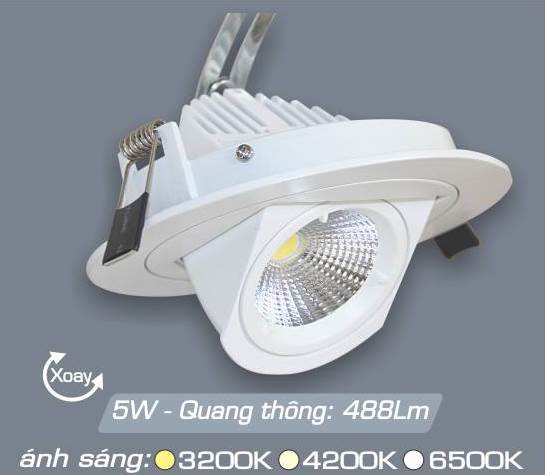 Đèn LED âm trần xoay góc tạo điểm nhấn trang trí