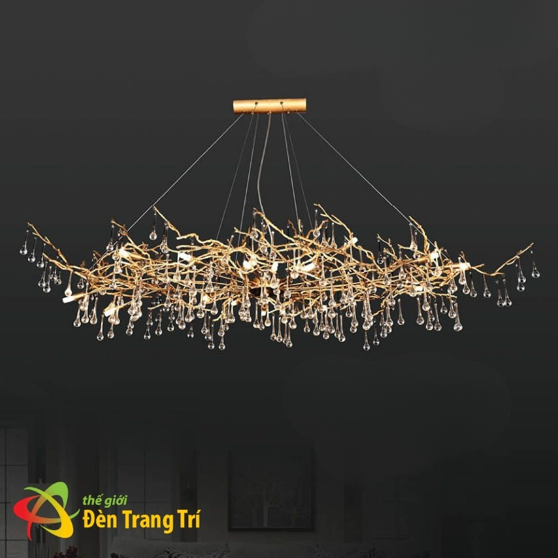 Đèn thả bàn ăn pha lê thân đồng TPL3005