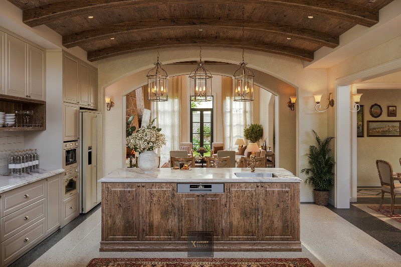 Đèn thả đồng trang trí bàn đảo bếp