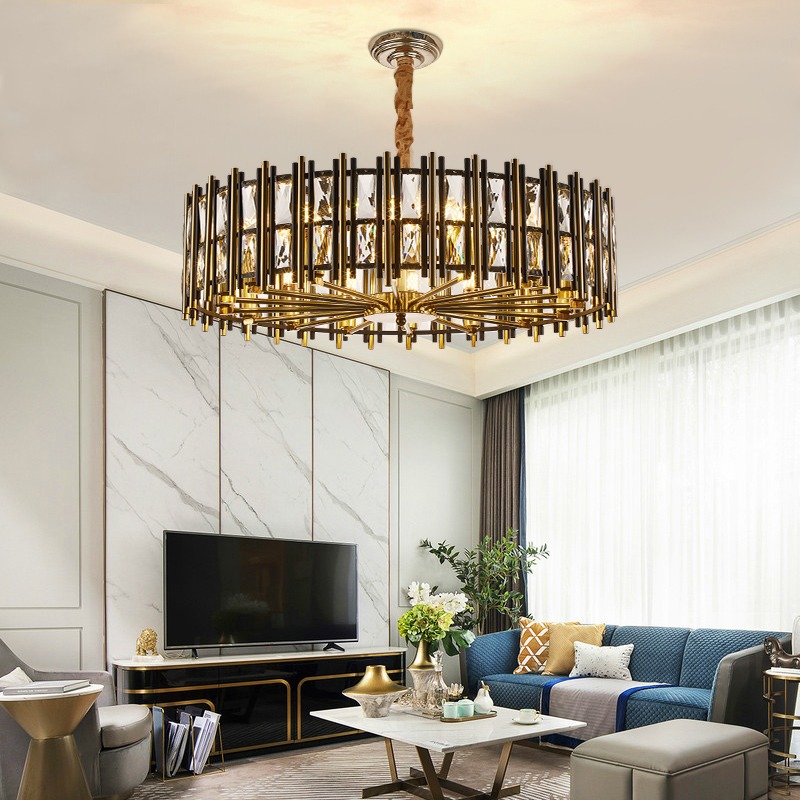 Đèn trang trí phòng khách hiện đại: Mẫu đèn thả pha lê đẹp