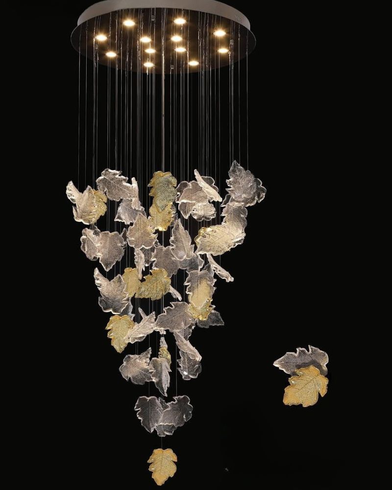 Đèn thả pha lê hiện đại trang trí thông tầng