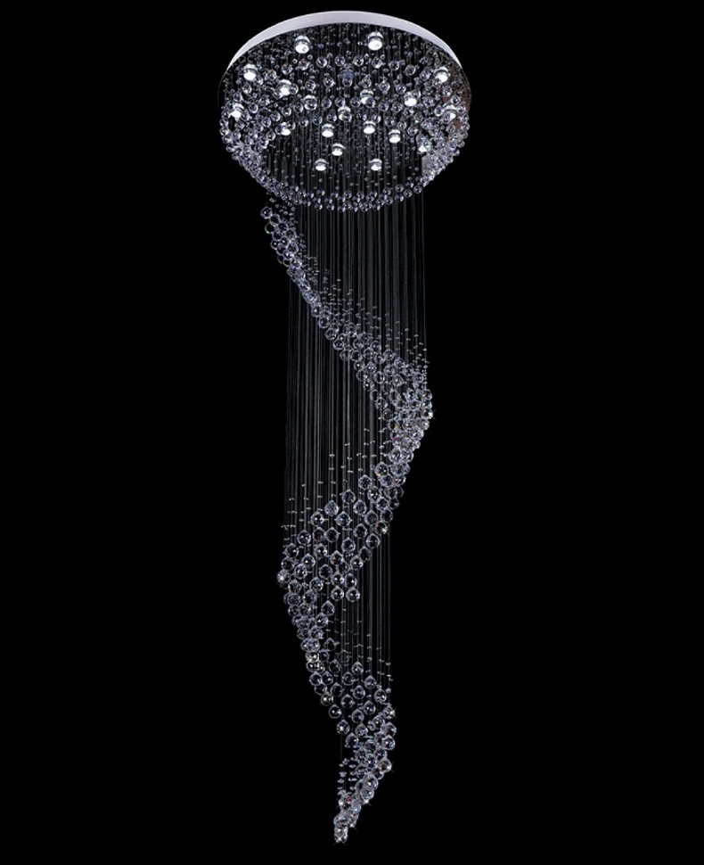 Đèn Thả Pha Lê Thông Tầng Sảnh Khách Sạn Hiện Đại