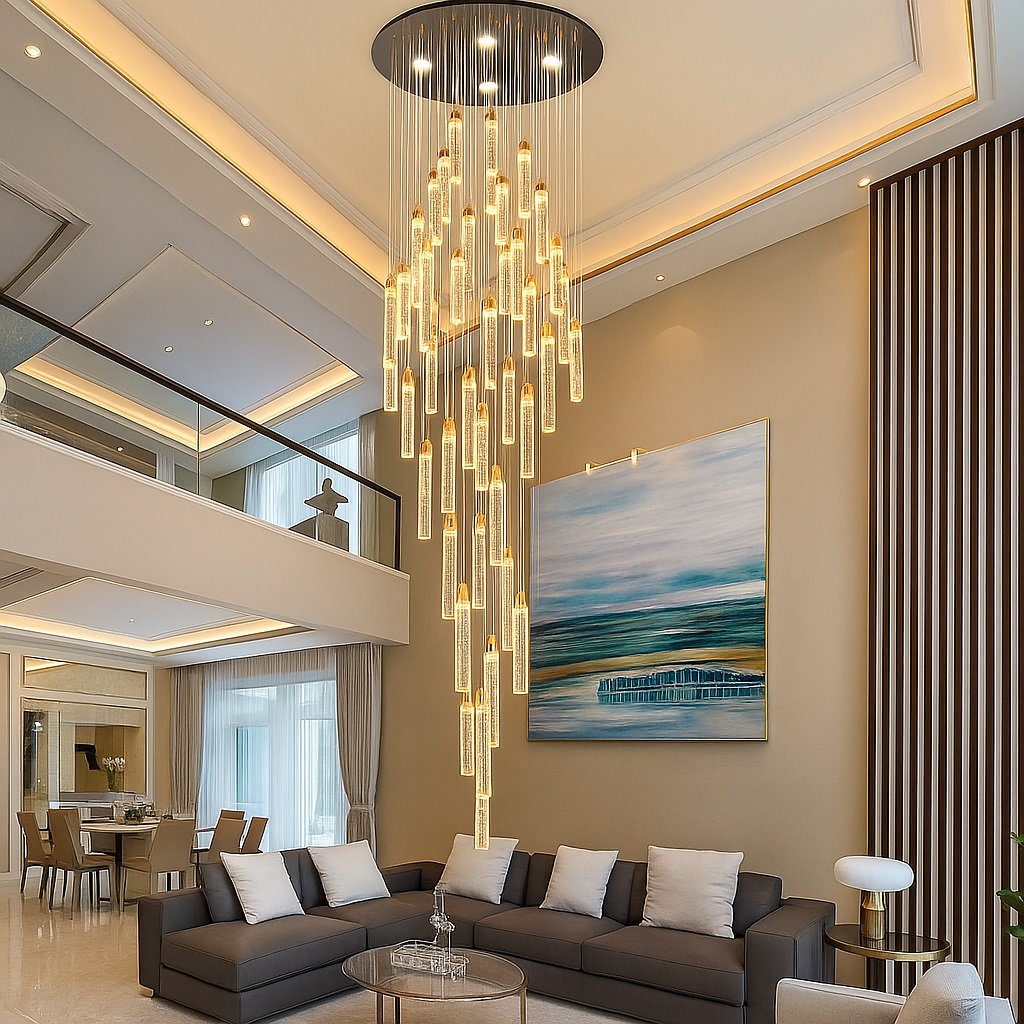 Đèn Thả Pha Lê UTL88856 - Mẫu Đèn Trang Trí Thông Tầng Phòng Khách Đẹp