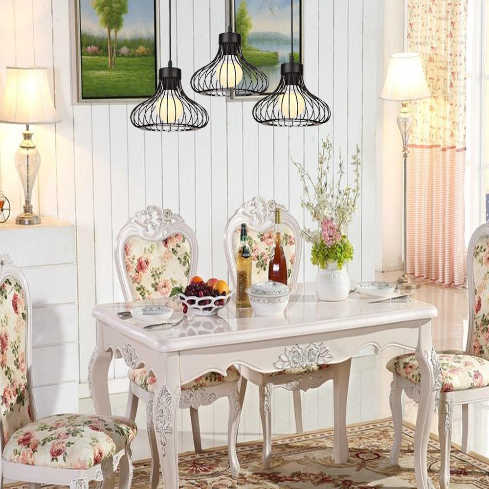 Đ&egrave;n Thả Sắt Uốn Nghệ Thuật Trang Tr&iacute; B&agrave;n Ăn TCF30T3