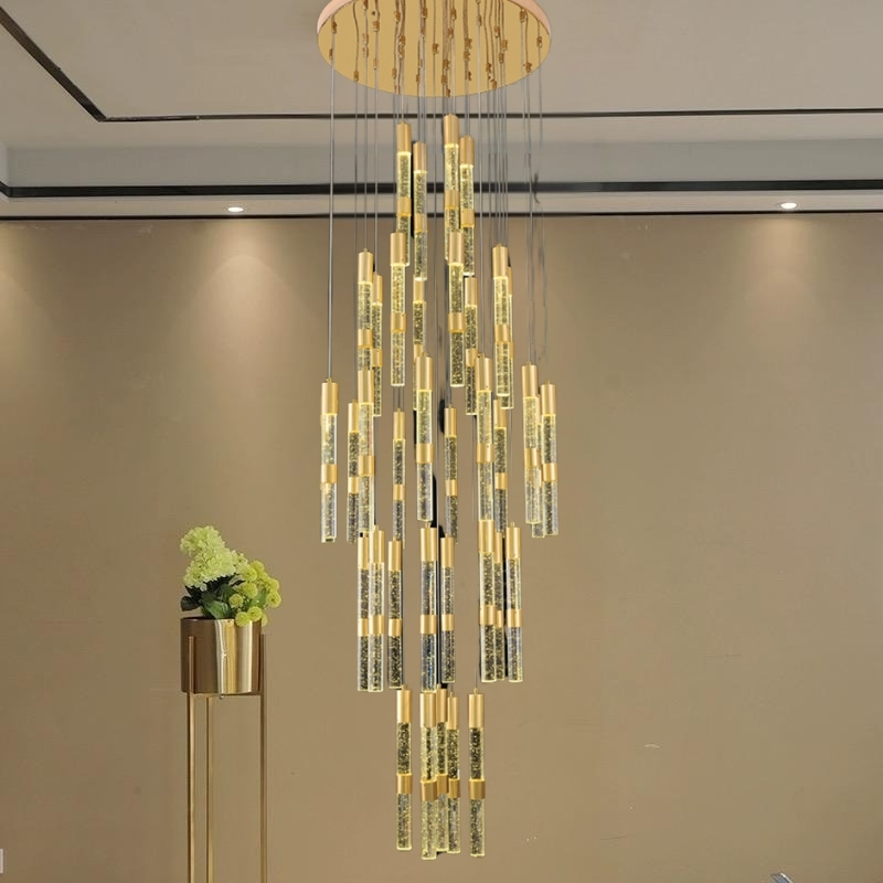 Đèn thả pha lê cầu thang