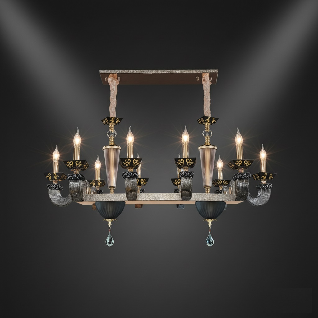 Đèn thả pha lê trang trí bàn ăn sang trọng