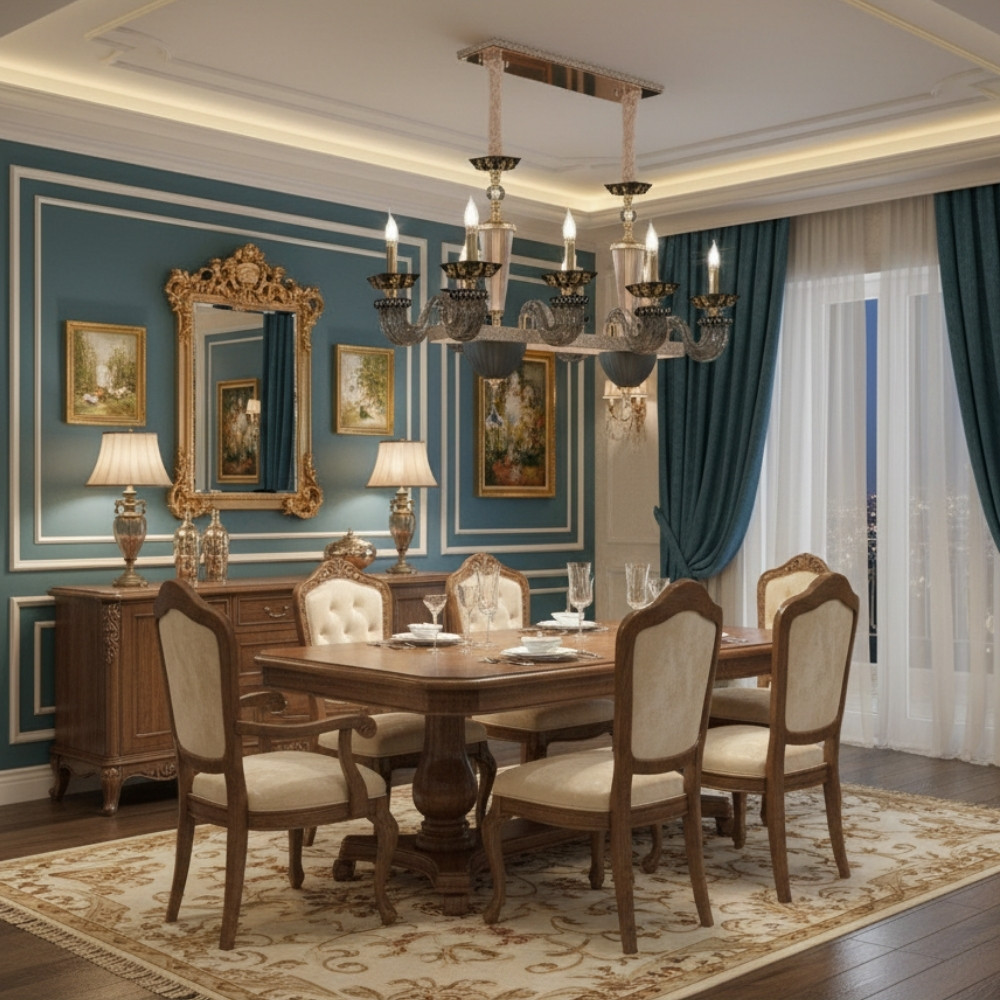 Đèn thả trần trang trí bàn ăn tân cổ điển