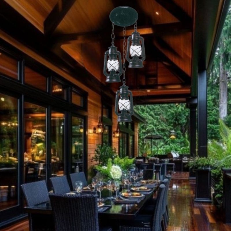 Đèn thả 3 bóng trang trí ban công đẹp TD90-3