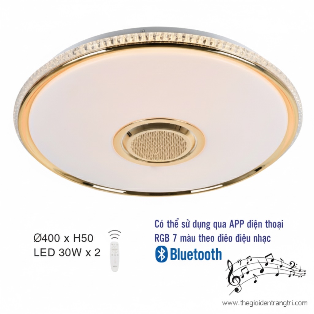 Đèn LED Ốp Trần Đổi 7 Màu Có Loa Phát Nhạc MSS663