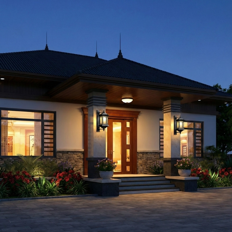 Đ&egrave;n Trang Tr&iacute; Cột Nh&agrave; M&aacute;i Nhật Bản VNT8510