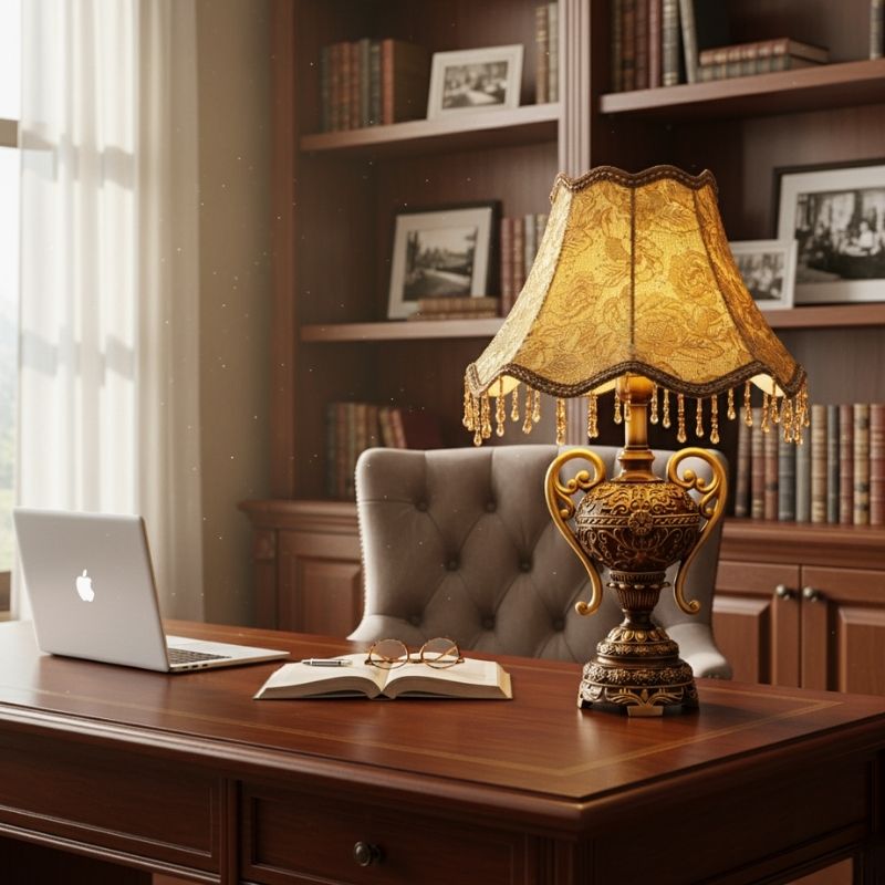 Đèn Trang Trí Để Bàn Làm Việc Tân Cổ Điển