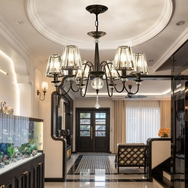 đèn chùm trang trí phòng khách indochine