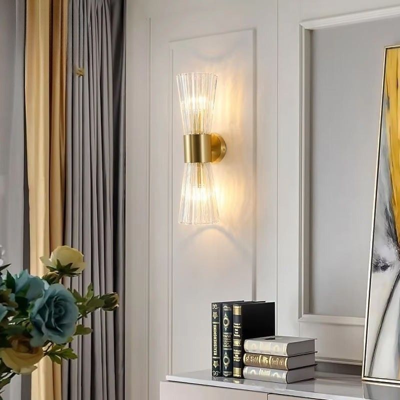 Đèn tường pha lê 2 đầu trang trí phòng khách hiện đại