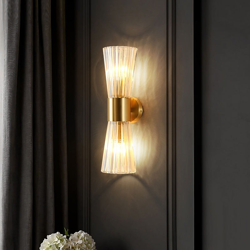 Đèn tường pha lê 2 đầu trang trí phòng khách chung cư