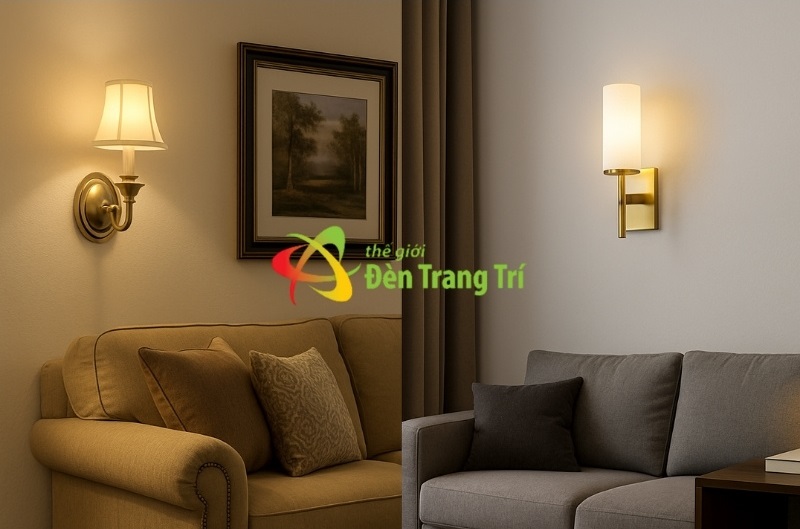 Đèn tường phòng khách đẹp, hiện đại