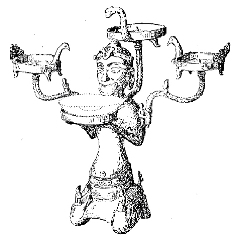 Cây đèn đồng hình người quỳ - Cổ vật thời kỳ Đông Sơn