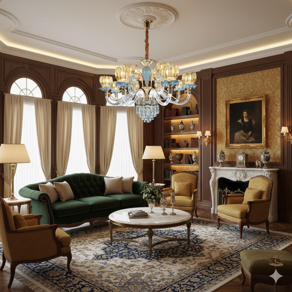 Đèn trang trí phòng khách sang trọng